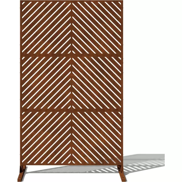 imageVeradek Corten Steel Outdoor Privacy Screen Series  Block Privacy Screen Set wStand 65 Privacy  Made from Durable Materials Easy SetUp  Modern Dcor for Patio Privacy Room Divider FencesArrow