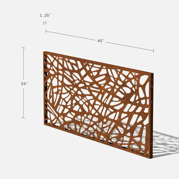 imageVeradek Corten Steel Outdoor Privacy Screen Series  Block Privacy Screen Set wStand 65 Privacy  Made from Durable Materials Easy SetUp  Modern Dcor for Patio Privacy Room Divider FencesWeb