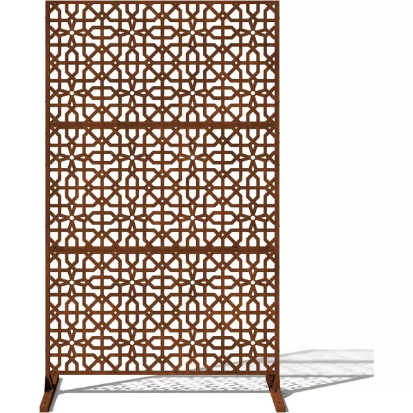 imageVeradek Corten Steel Outdoor Privacy Screen Series  Block Privacy Screen Set wStand 65 Privacy  Made from Durable Materials Easy SetUp  Modern Dcor for Patio Privacy Room Divider FencesParilla