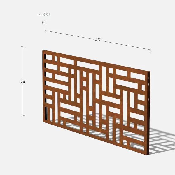 imageVeradek Corten Steel Outdoor Privacy Screen Series  Block Privacy Screen Set wStand 65 Privacy  Made from Durable Materials Easy SetUp  Modern Dcor for Patio Privacy Room Divider FencesBlock