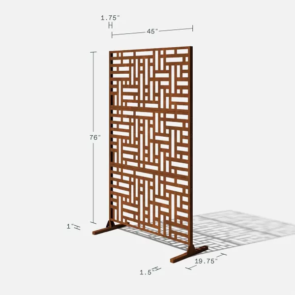 imageVeradek Corten Steel Outdoor Privacy Screen Series  Block Privacy Screen Set wStand 65 Privacy  Made from Durable Materials Easy SetUp  Modern Dcor for Patio Privacy Room Divider FencesBlock