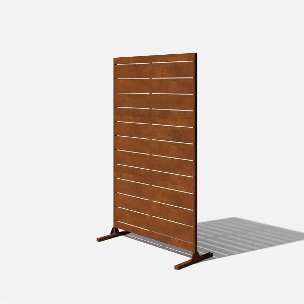 imageVeradek Corten Steel Outdoor Privacy Screen Series  Block Privacy Screen Set wStand 65 Privacy  Made from Durable Materials Easy SetUp  Modern Dcor for Patio Privacy Room Divider FencesLinear