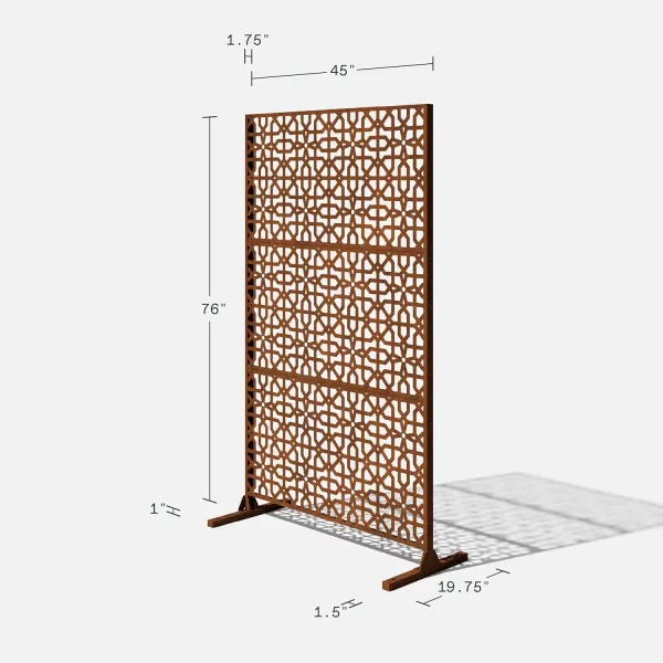 imageVeradek Corten Steel Outdoor Privacy Screen Series  Block Privacy Screen Set wStand 65 Privacy  Made from Durable Materials Easy SetUp  Modern Dcor for Patio Privacy Room Divider FencesParilla