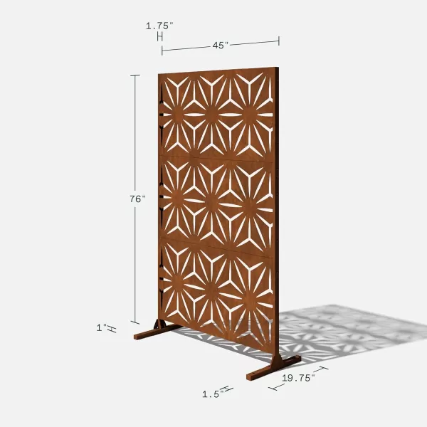 imageVeradek Corten Steel Outdoor Privacy Screen Series  Block Privacy Screen Set wStand 65 Privacy  Made from Durable Materials Easy SetUp  Modern Dcor for Patio Privacy Room Divider FencesStar