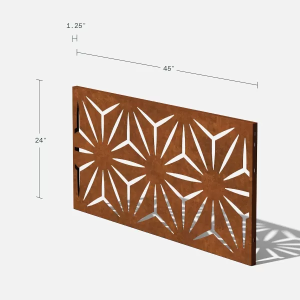 imageVeradek Corten Steel Outdoor Privacy Screen Series  Block Privacy Screen Set wStand 65 Privacy  Made from Durable Materials Easy SetUp  Modern Dcor for Patio Privacy Room Divider FencesStar