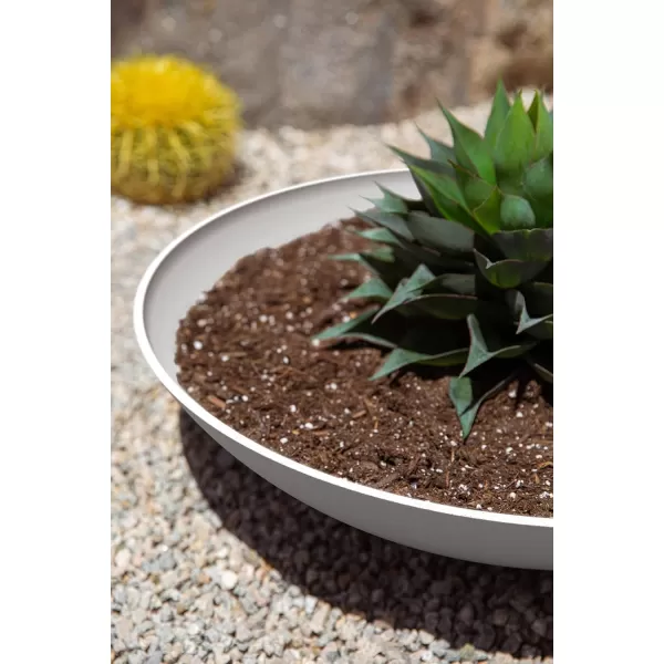 imageVeradek Mason Series Lane Bowl PlanterLarge Round Planter for Indoor or Outdoor TabletopsGardens Made from Plastic ampamp Concrete with Drainage HolesModern Dcor for Flowers Succulents Small PlantsWhite