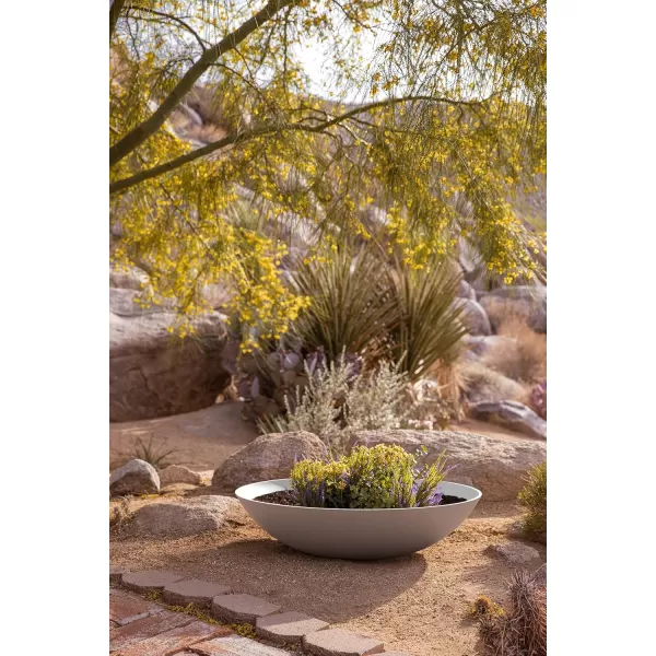 imageVeradek Mason Series Lane Bowl PlanterLarge Round Planter for Indoor or Outdoor TabletopsGardens Made from Plastic ampamp Concrete with Drainage HolesModern Dcor for Flowers Succulents Small PlantsWhite