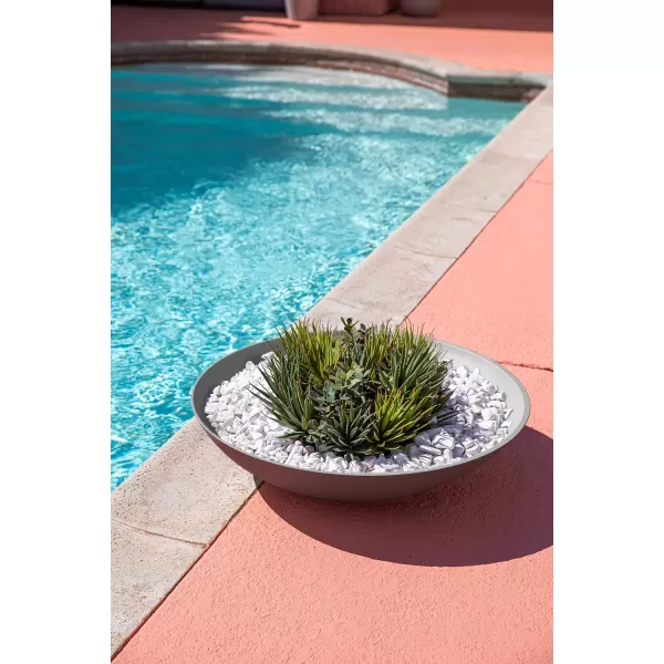 imageVeradek Mason Series Lane Bowl PlanterLarge Round Planter for Indoor or Outdoor TabletopsGardens Made from Plastic ampamp Concrete with Drainage HolesModern Dcor for Flowers Succulents Small PlantsGray