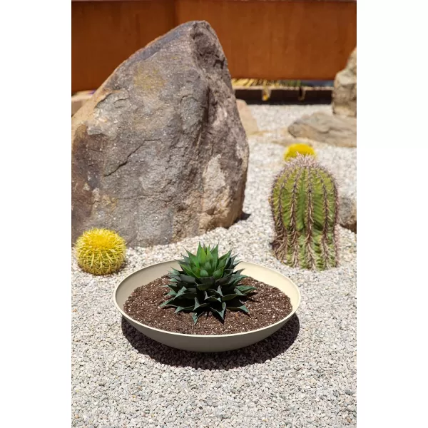 imageVeradek Mason Series Lane Bowl PlanterLarge Round Planter for Indoor or Outdoor TabletopsGardens Made from Plastic ampamp Concrete with Drainage HolesModern Dcor for Flowers Succulents Small PlantsSand