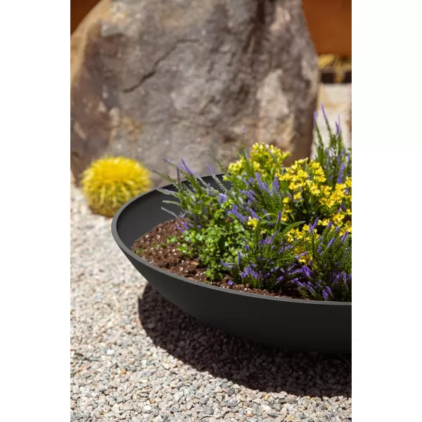 imageVeradek Mason Series Lane Bowl PlanterLarge Round Planter for Indoor or Outdoor TabletopsGardens Made from Plastic ampamp Concrete with Drainage HolesModern Dcor for Flowers Succulents Small PlantsBlack