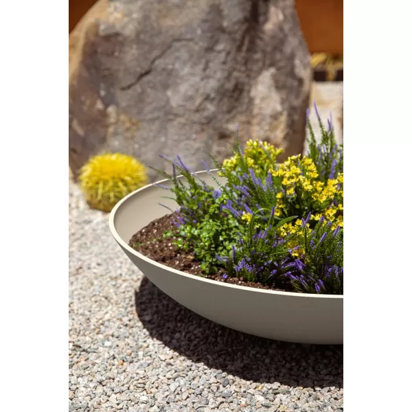 imageVeradek Mason Series Lane Bowl PlanterLarge Round Planter for Indoor or Outdoor TabletopsGardens Made from Plastic ampamp Concrete with Drainage HolesModern Dcor for Flowers Succulents Small PlantsSand