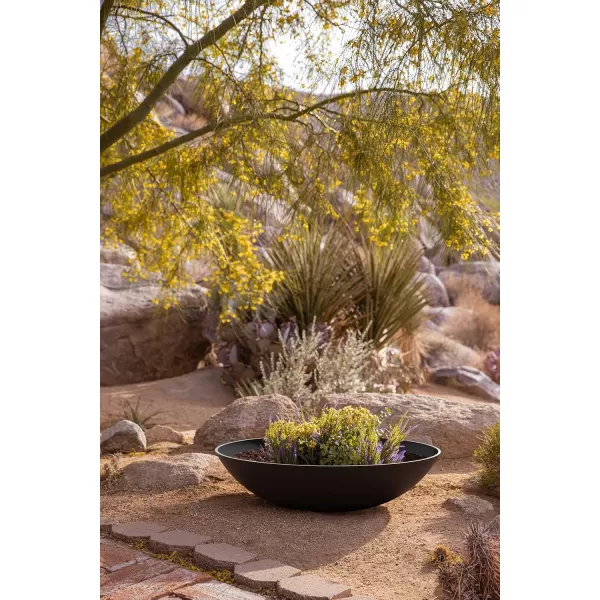 imageVeradek Mason Series Lane Bowl PlanterLarge Round Planter for Indoor or Outdoor TabletopsGardens Made from Plastic ampamp Concrete with Drainage HolesModern Dcor for Flowers Succulents Small PlantsBlack