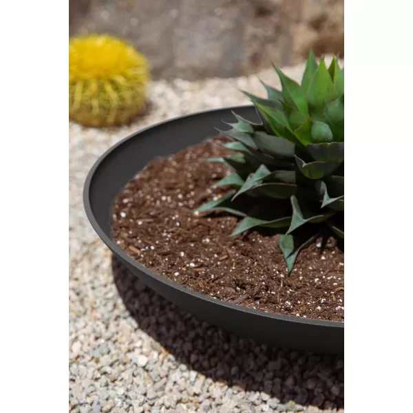 imageVeradek Mason Series Lane Bowl PlanterLarge Round Planter for Indoor or Outdoor TabletopsGardens Made from Plastic ampamp Concrete with Drainage HolesModern Dcor for Flowers Succulents Small PlantsBlack