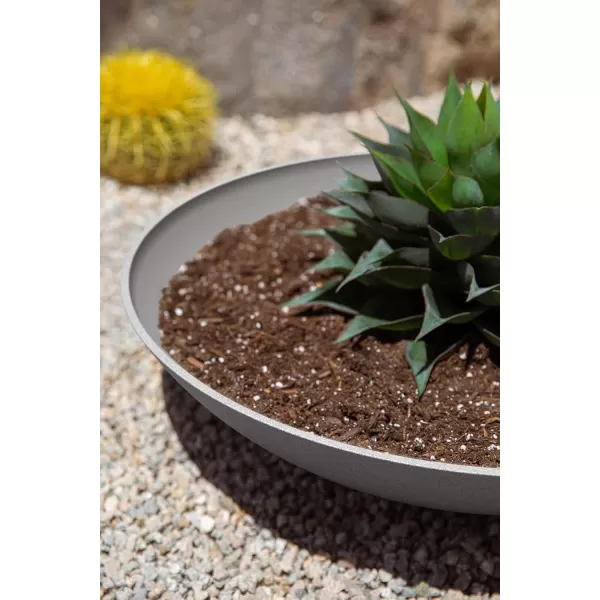 imageVeradek Mason Series Lane Bowl PlanterLarge Round Planter for Indoor or Outdoor TabletopsGardens Made from Plastic ampamp Concrete with Drainage HolesModern Dcor for Flowers Succulents Small PlantsGray