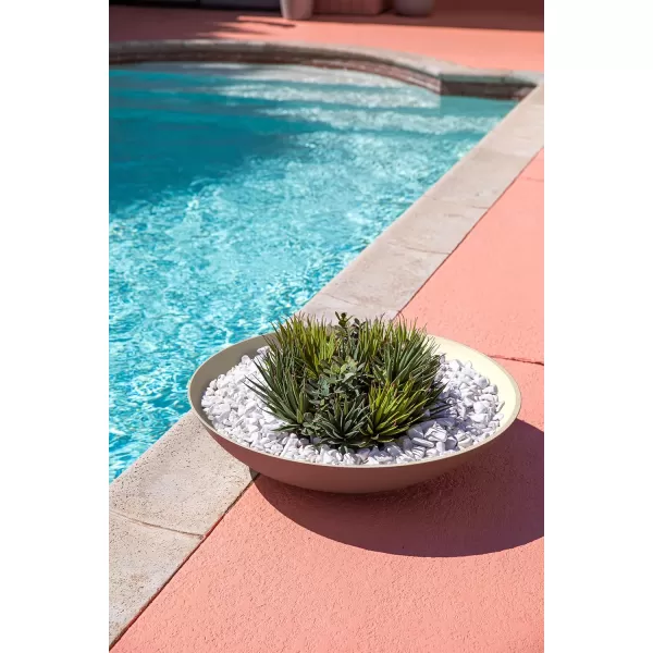 imageVeradek Mason Series Lane Bowl PlanterLarge Round Planter for Indoor or Outdoor TabletopsGardens Made from Plastic ampamp Concrete with Drainage HolesModern Dcor for Flowers Succulents Small PlantsSand