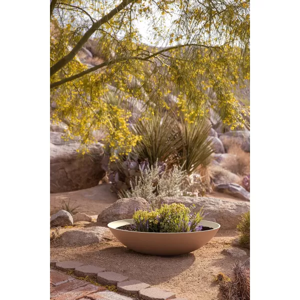 imageVeradek Mason Series Lane Bowl PlanterLarge Round Planter for Indoor or Outdoor TabletopsGardens Made from Plastic ampamp Concrete with Drainage HolesModern Dcor for Flowers Succulents Small PlantsSand