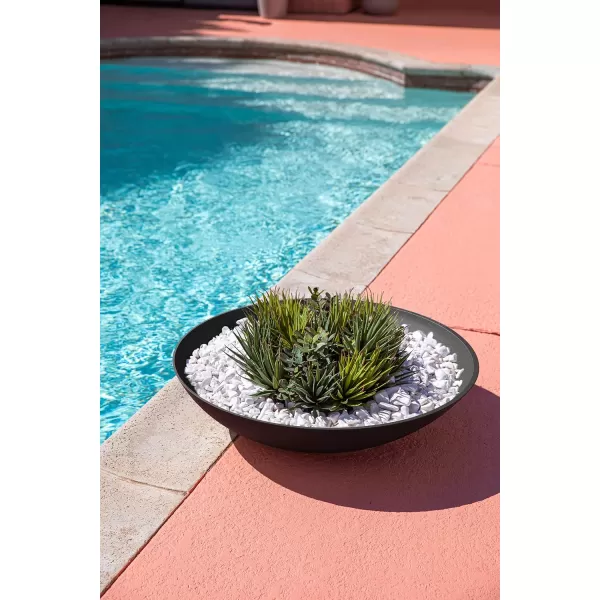 imageVeradek Mason Series Lane Bowl PlanterLarge Round Planter for Indoor or Outdoor TabletopsGardens Made from Plastic ampamp Concrete with Drainage HolesModern Dcor for Flowers Succulents Small PlantsBlack