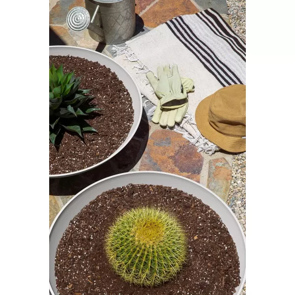 imageVeradek Mason Series Lane Bowl PlanterLarge Round Planter for Indoor or Outdoor TabletopsGardens Made from Plastic ampamp Concrete with Drainage HolesModern Dcor for Flowers Succulents Small PlantsWhite