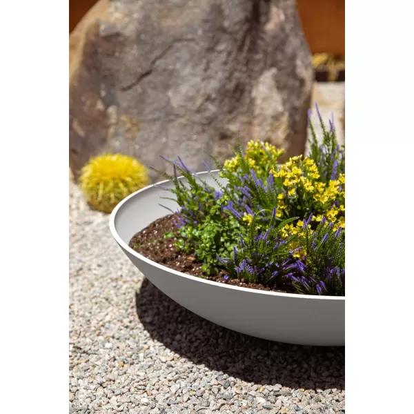 imageVeradek Mason Series Lane Bowl PlanterLarge Round Planter for Indoor or Outdoor TabletopsGardens Made from Plastic ampamp Concrete with Drainage HolesModern Dcor for Flowers Succulents Small PlantsWhite