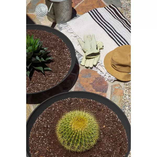 imageVeradek Mason Series Lane Bowl PlanterLarge Round Planter for Indoor or Outdoor TabletopsGardens Made from Plastic ampamp Concrete with Drainage HolesModern Dcor for Flowers Succulents Small PlantsBlack