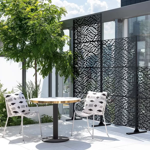 imageVeradek Outdoor Privacy Screen Series  Flowleaf Privacy Screen Panel 55 Privacy  Made from Durable WeatherResistant Plastic  Modern Dcor for Patios Privacy Walls FencesFlowleaf