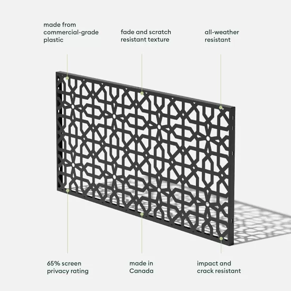 imageVeradek Outdoor Privacy Screen Series  Flowleaf Privacy Screen Panel 55 Privacy  Made from Durable WeatherResistant Plastic  Modern Dcor for Patios Privacy Walls FencesParilla