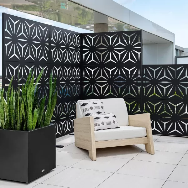 imageVeradek Outdoor Privacy Screen Series  Flowleaf Privacy Screen Panel 55 Privacy  Made from Durable WeatherResistant Plastic  Modern Dcor for Patios Privacy Walls FencesStar