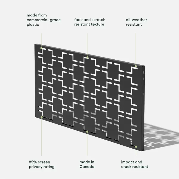 imageVeradek Outdoor Privacy Screen Series  Flowleaf Privacy Screen Panel 55 Privacy  Made from Durable WeatherResistant Plastic  Modern Dcor for Patios Privacy Walls FencesQuadra