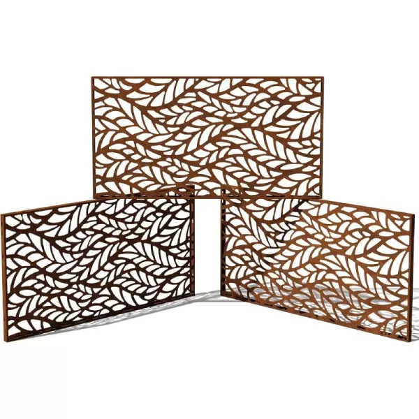 imageVeradek Corten Steel Outdoor Privacy Screen Series  Block Privacy Screen Set wStand 65 Privacy  Made from Durable Materials Easy SetUp  Modern Dcor for Patio Privacy Room Divider FencesFlowleaf