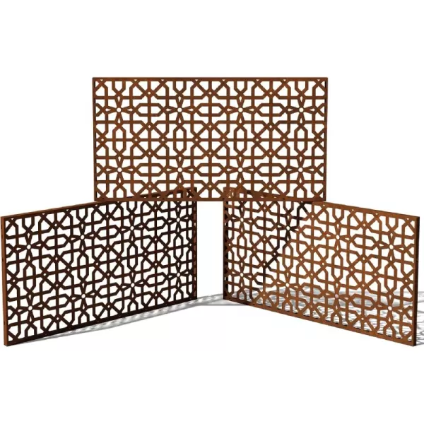 imageVeradek Corten Steel Outdoor Privacy Screen Series  Block Privacy Screen Set wStand 65 Privacy  Made from Durable Materials Easy SetUp  Modern Dcor for Patio Privacy Room Divider FencesParilla