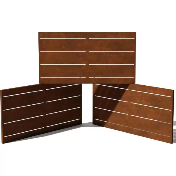 imageVeradek Corten Steel Outdoor Privacy Screen Series  Block Privacy Screen Set wStand 65 Privacy  Made from Durable Materials Easy SetUp  Modern Dcor for Patio Privacy Room Divider FencesLinear