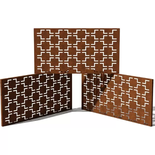 imageVeradek Corten Steel Outdoor Privacy Screen Series  Block Privacy Screen Set wStand 65 Privacy  Made from Durable Materials Easy SetUp  Modern Dcor for Patio Privacy Room Divider FencesQuadra