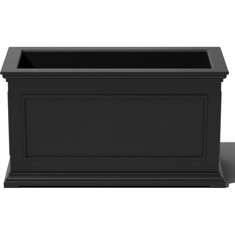 imageVeradek Brixton Series Large Plastic Planter  Gray Outdoor AllWeather Resistant Dimensions 175quotH x 16quotW x 32quotL Classic Estate Design for Flowers Trees ShrubsBlack