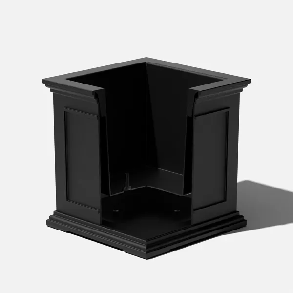 imageVeradek Brixton Series Cube Plastic Planter  Square Planter for Indoor or Outdoor PatioFront Porch  Durable AllWeather Use wDrainage Holes  Classic Estate Design for Flowers Tall Plants TreesBlack