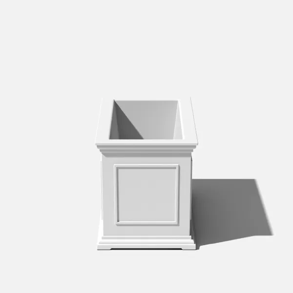 imageVeradek Brixton Series Large Plastic Planter  Gray Outdoor AllWeather Resistant Dimensions 175quotH x 16quotW x 32quotL Classic Estate Design for Flowers Trees ShrubsWhite