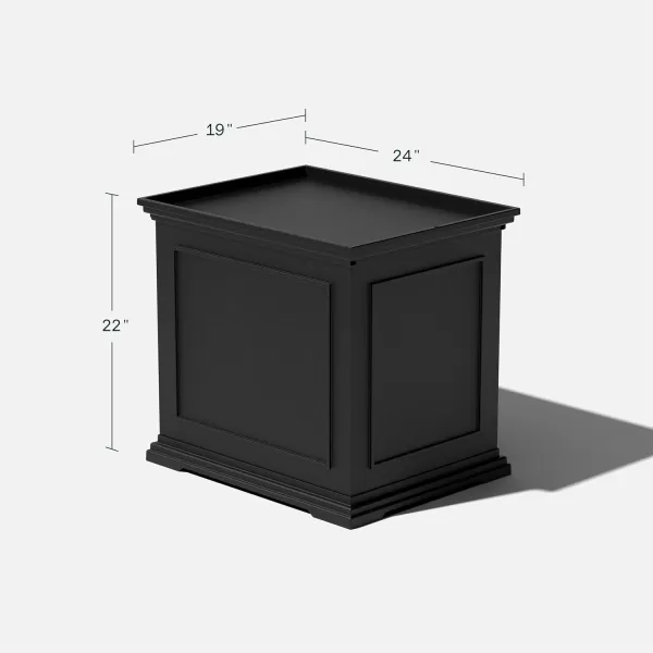 imageVeradek Brixton Tray Table  2in1 Outdoor Side Table with Storage and Tray for PatioPorch  Durable AllWeather Resistant  Classic ampamp FunctionalBlack