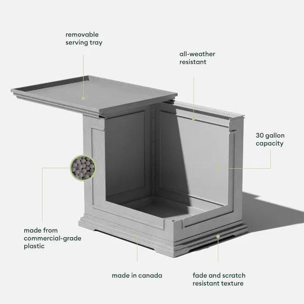 imageVeradek Brixton Tray Table  2in1 Outdoor Side Table with Storage and Tray for PatioPorch  Durable AllWeather Resistant  Classic ampamp FunctionalGrey