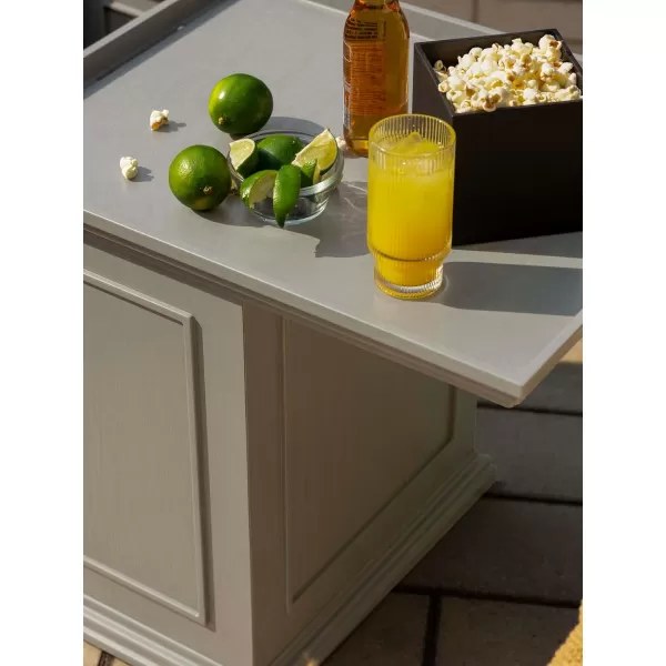 imageVeradek Brixton Tray Table  2in1 Outdoor Side Table with Storage and Tray for PatioPorch  Durable AllWeather Resistant  Classic ampamp FunctionalGrey