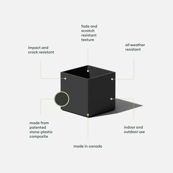 imageVeradek Forma Cube 5quot PlanterBlack
