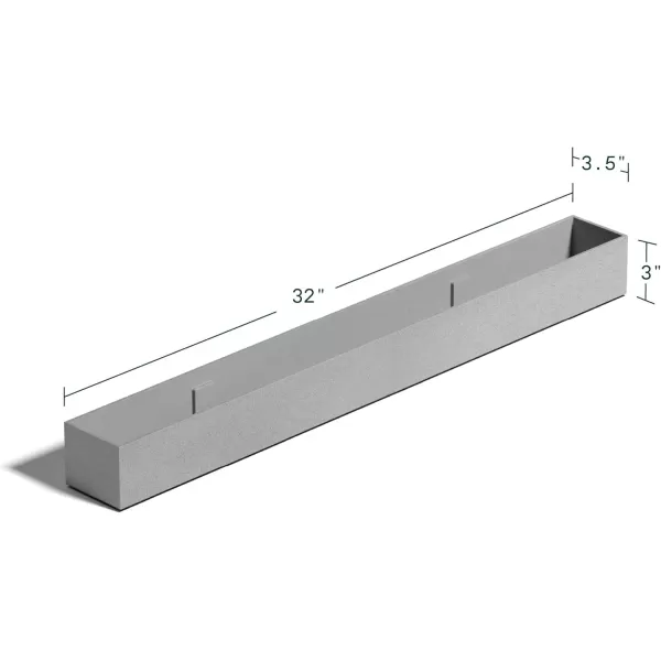 imageVeradek Forma Series Trough Plastic Planter 32 L x 35 W x 3 H in White 2 PackGray