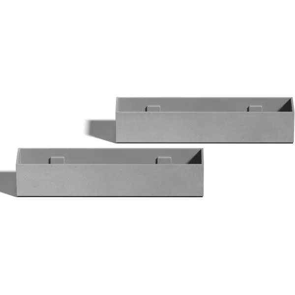 imageVeradek Forma Series Trough Plastic Planter 32 L x 35 W x 3 H in White 2 PackGray