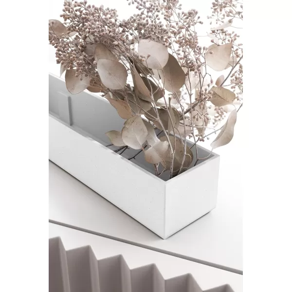 imageVeradek Forma Series Trough Plastic Planter 32 L x 35 W x 3 H in White 2 PackWhite
