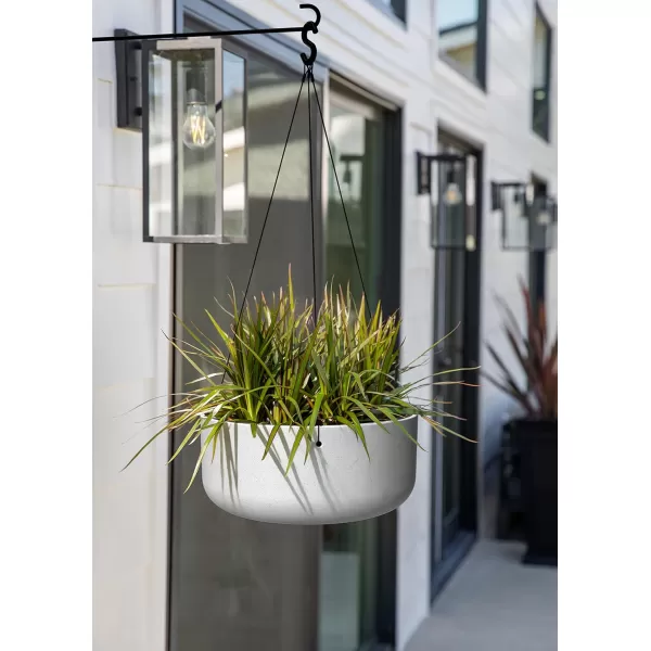 imageVeradek Mason Series Hanging Kona Bowl Planter  Round Planter for Outdoor BalconyPatio  Made from Plastic ampamp Concrete with Hanging Attachment  Modern Dcor for Flowers Succulents Small PlantsWhite