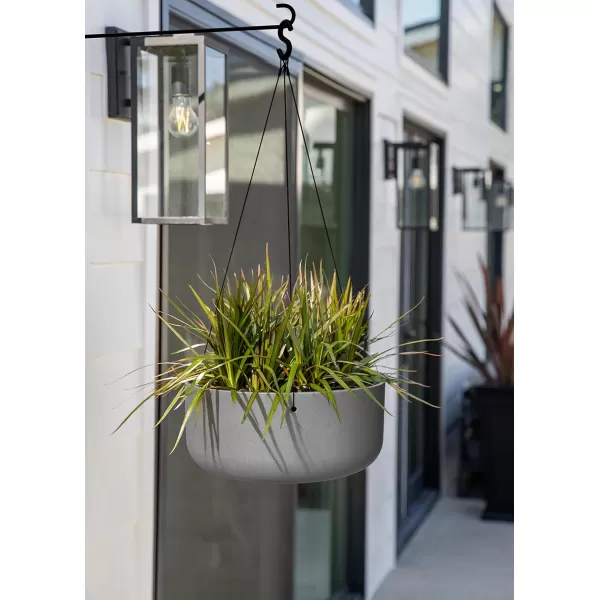 imageVeradek Mason Series Hanging Kona Bowl Planter  Round Planter for Outdoor BalconyPatio  Made from Plastic ampamp Concrete with Hanging Attachment  Modern Dcor for Flowers Succulents Small PlantsGray