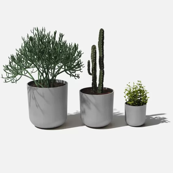 imageVeradek Mason Series Lima Planter  Set of 3 Round Planters for Indoor or Outdoor GardenPatio  Made from Plastic ampamp Concrete with Drainage Holes  Modern Dcor for Succulents Flowers Small PlantsGray