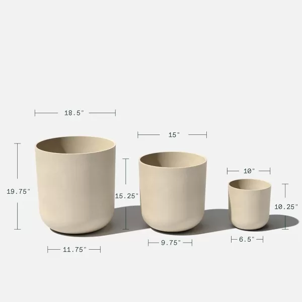 imageVeradek Mason Series Lima Planter  Set of 3 Round Planters for Indoor or Outdoor GardenPatio  Made from Plastic ampamp Concrete with Drainage Holes  Modern Dcor for Succulents Flowers Small PlantsSand