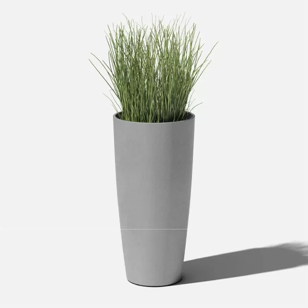 imageVeradek Mason Series Vega Planter  Round Tall Planter for Indoor or Outdoor PorchPatio  Made from Plastic ampamp Concrete with Drainage Holes  Modern Dcor for Flowers Interior PlantsGray