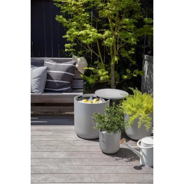 imageVeradek Outdoor Cooler Side Table  2 in 1 Black 21 inchGray