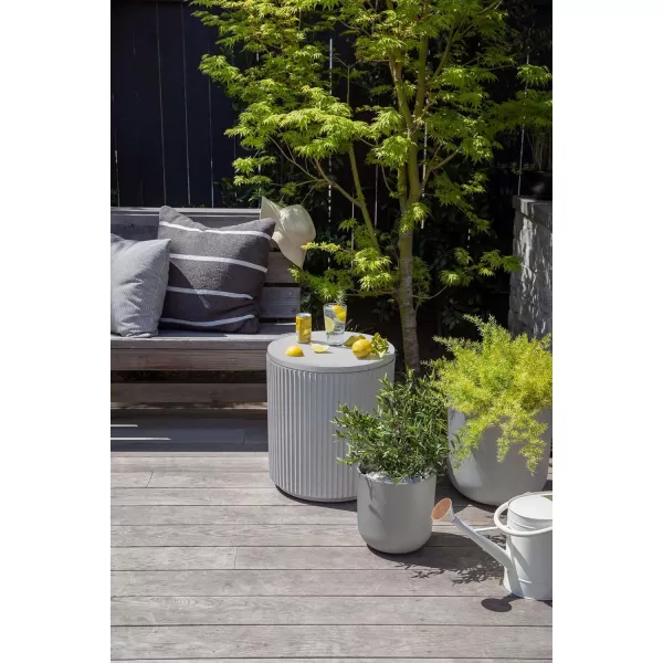 imageVeradek Outdoor Cooler Side Table  2 in 1 Black 21 inchGray