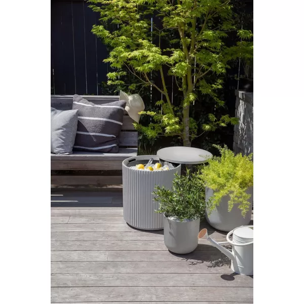 imageVeradek Outdoor Cooler Side Table  2 in 1 Black 21 inchGray